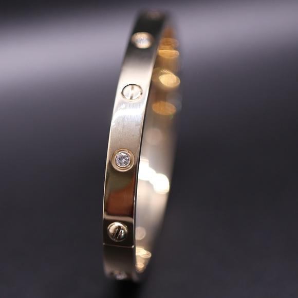 Yellow Gold Diamond Screw Bracelet - Picture 10 of 10